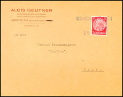 6964 "Abertham (Erzgeb)" - Violetter, Einzeiliger Stempel Und Ebenso Einzeiliger Datumsstempel "29.Okt.1938" Als Entwert - Autres & Non Classés