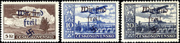 7005 50 H. Bis 20 Kc. "Flugpost" Mit Handstempel-Aufdruck "Wir Sind Frei! + Hakenkreuz", Tadellos Postfrisch Bzw. 50 Hel - Altri & Non Classificati