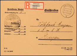 7045 Belgische Ostkantone (von Deutschland Annektiert): Eupen-Malmedy-Moresnet 1941, Zwei Eingeschriebene Protestwechsel - Altri & Non Classificati