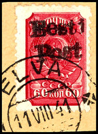 7074 60 Kop. "Werktätige" Mit Handstempel-Aufdruck "Eesti Post", Tadellos Gestempelt Auf Briefstück, Fotoattest Nagler V - Other & Unclassified