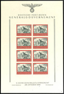 7231 10 Zl. Burgen Von Krakau Ungezähnt, Postfrischer Kleinbogen Mit Formnummer 3, Mi. 250.-, Katalog: 125UKLB ** - Autres & Non Classés