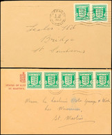 7244 1/2 D Smaragdgrün Auf Drucksache Mit Mehrfachfrankatur (2) Mit Masch.Stpl. GUERNSEY 12.6.42 Und Mehrfachfrankatur ( - Sonstige & Ohne Zuordnung