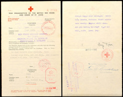7293 Nachrichtenübermittlung Vom 2.2.42 Auf Formular Vom Britischen Roten Kreuz Von England Nach Guernsey Und Zurück Mit - 2° Guerre Mondiale