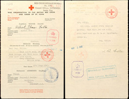 7296 Nachrichtenübermittlung Vom 25.1.43 Auf Formular Vom Britischen Roten Kreuz Von England Nach Guernsey Und Zurück Mi - 2° Guerre Mondiale