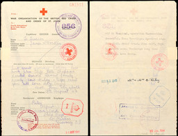 7297 Nachrichtenübermittlung Vom 9.8.43 Auf Formular Vom Britischen Roten Kreuz Von England Nach Guernsey Und Zurück Mit - 2° Guerre Mondiale