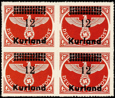 7308 6 A. 5 Pfg- 12 Durchstochene Ohne 12 Gez., In Postfrischen 4er-Blocks, Sign. Van Loo BPP, Katalog: 1/3,4B ** - Sonstige & Ohne Zuordnung