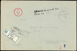 7312 1944, Einschreiben-Brief Aus LAIBACH 30.12. Mit Barfrankatur (schwarzer L2) Und OKW-Zensur Nach Harberg,  Umschlag  - Altri & Non Classificati