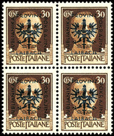 7314 Nr. 6 Typen II+III+IV ** Zusammen In Einem Viererblock, Mi. 150.-, Katalog: 6 ** - Sonstige & Ohne Zuordnung