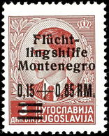 7401 0,15 + 0,85 Reichsmark Flüchtlingshilfe, Aufdruckfehler I "eingekerbtes F In Flüchtlingshilfe", Tadellos Postfrisch - Occup. Tedesca: Montenegro