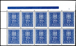 7593 0,50 D. - 20 D. Komplett In Postfrischen 4er - Blocks Vom Bogenrand, Mi. 550.-, Katalog: 16/22 ** - Altri & Non Classificati