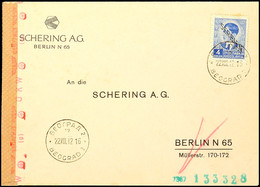 7613 Einzelfrankatur über 4 Din. Auf Portogerechtem Auslandsbrief An Schering AG In Berlin Mit Aufgabe-Stpl. BEOGRAD 2/1 - 2° Guerre Mondiale