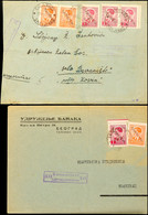 7619 2 Briefe: 1.) Mischfrankatur Aus 0,50 Din.(2) Mit 2 Din.(3) Auf Portogerechtem Inlands-R-Brief, Der Aber Offensicht - 2° Guerra Mondiale