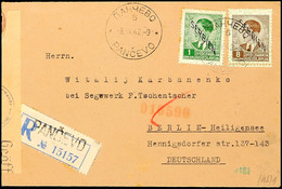 7628 Mischfrankatur Aus 1 Din. Mit 8 Din. Auf Portogerechtem Auslands-R-Brief Nach Berlin-Heiligensee Mit Aufgabe-Stpl.  - 2° Guerre Mondiale