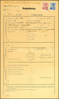 7735 Mischfrankatur Aus 3 Din. Mit 4 Din. Auf Gebührengerechter Reklamation Mit Entwertungs- Und Ausfertigungs-Stpl. Von - 2° Guerra Mondiale