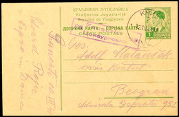 7788 1 Din. Ganzsachenkarte Mit EKr. "KNIC 2 / 12.7.41" Und Zensurstempel Nr. 83 Der Zensurstelle Belgrad Als Mitläuferk - Sonstige & Ohne Zuordnung