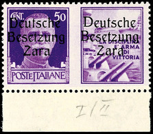 7936 50 C Violett Mit Propagandafeld "Marine" Tadellos Postfrisch, Marke Aufdruck Type I, Propagandafeld Aufdruck Type I - Occup. Tedesca: Zara