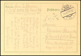 7960 ÖSTERREICH, Bed.Feldpostkarte Von Wien 1/ 14.4.38 Nach Franfurt/Main Mit Hds.Nr. 21315  BF - Altri & Non Classificati