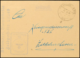 7964 1939, Feldpost Der Marine, Brief Mit Klarem Kriegsmarine-Schiffspoststempel Nr. 3c (5. T-Flotille) Vom 24.10.39 Nac - Other & Unclassified