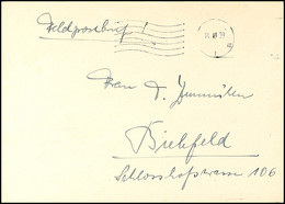 7967 1939, Feldpostbrief Mit Rückseitigem Absender Mit Feldpost-Nummer 17684 (Linieneschiff Schleswig Holstein) Nach Bie - Other & Unclassified