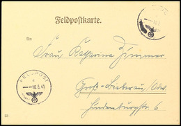 7973 1941, Benachrichtungskarte über Zuteilung Der Feldpostnummer Mit DV "3412.37.IIB", Gebraucht Mit Normstempel "e 10. - Altri & Non Classificati