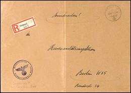 7975 1941, Großformatiger R-Dienstbrief Mit Normstempel "c 480 11.9.41" Und Briefstempel Mit Feldpostnummer "39798" (= S - Sonstige & Ohne Zuordnung