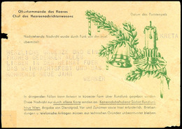 7987 1944, FUNKNACHRICHTENKARTE KRETA Mit Tannenzweigaufdruck, Gebraucht Aus BERLIN SW 11 27.12. Mit Grußtext Und Nummer - Other & Unclassified