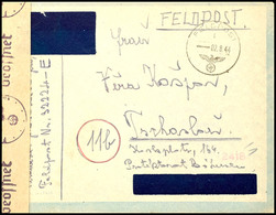 8033 Tschechen In Der Wehrmacht: 1944, Brief Mit Normstempel "l 2.8." Mit Absenderangabe Mit Feldpostnummer "32224 E" (= - Autres & Non Classés