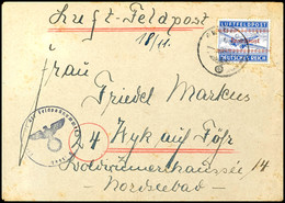 8063 Insel Leros Auf Luftfeldpostbrief Nach Wyk Auf Föhr, Brief Und Marke Leichte Patina, Sonst Tadellos, Mi. 700,--, Ka - Other & Unclassified
