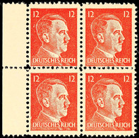 8116 12 Pfg. Hitler, Postfrischer 4er-Block Vom Linken Bogenrand, Katalog: 16 ** - Autres & Non Classés