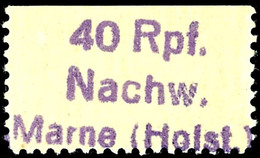 8142 MARNE: 40 Pfg Gebührenzettel, Oberrand Einer AM-Post-Marke Mit Dreizeiligem Aufdruck "40 Rpf./Nachw./Marne (Holst.) - Autres & Non Classés