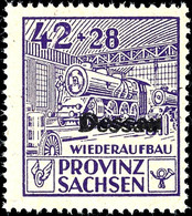 8178 42 Pfg Wiederaufbau Mit Doppeltem Aufdruck, Tadellos Postfrisch, Kleine Rückseitige Bleistiftsignatur Ohne Belang,  - Dessau