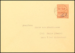 8193 24 Pf. A. Sammlerbrief Nach Halle (Zirkenbach) Vom 7.9.45, Tadellos, Mi 720,-, Katalog: 3I BF - Sonstige & Ohne Zuordnung