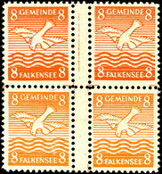 8195 5 - 30 Pfg Wappen, 6 Werte Komplett, Einheitlich In 4er-Blocks Mit Herzstück, Dabei 8 Pfg In Beiden Farben, Tadello - Falkensee