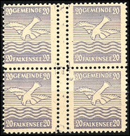 8204 20 Pfg Hellblau Im Waagerechten Zwischensteegpaar, 2 Postfrische Kabinetteinheiten Im Block, Mi 140.-, Katalog: 5bW - Falkensee