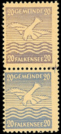 8205 20 Pf. Violett Und 20 Pf. Hellblau Im Senkr. Paar, Tadellos Postfrisch, Gepr. Zierer BPP, Mi. 250,-, Katalog: 5FII/ - Falkensee