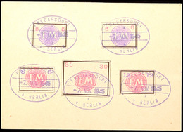 8209 30 Pf. Etikett Mit Kleinen Wertziffern (Sp250) Und 5 Pf. - 12 Pf. (Sp231/34) A. Blankokarte, Mi. 360.-, Katalog: Sp - Fredersdorf-Vogelsdorf