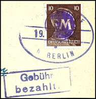 8211 10 Pf. Stahlstich A. Briefstück, Gepr. Busch, Mi. 400.-, Katalog: 24 BS - Fredersdorf-Vogelsdorf