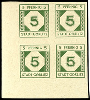 8258 5 Pfg Freimarke Ungezähnt, 4er-Block Mit Linker Unterer Bogenecke, Tadellos Postfrisch, Dekorativ Und Nicht Häufig, - Goerlitz