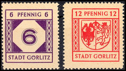 8261 6 Pfg. Und 12 Pfg. Freimarken Mit Spargummierung (kleine Kreise), 2 Postfrische Kabinettstücke, Unsigniert, Mi 140. - Görlitz