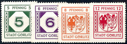 8263 5 Pf. - 12 Pf. Stadtwappen Mit Geriffelter Gummierung, Postfrisch, Mi. 380,-, Katalog: 9/12y ** - Goerlitz