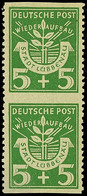 8429 5 Pfg Wiederaufbau, Waagerecht Ungezähnt, 2 Postfrische Kabinettstücke Im Senkrechten Paar, Doppelt Signiert Zierer - Luebbenau