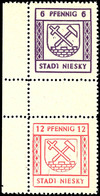 8476 6 + Z + 12 Pfg. Freimarken Mit Spargummierung (große Kreise) Im Senkrechten Zusammendruck Mit Linkem Rand, Postfris - Niesky