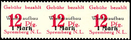 8515 8 Pf. + 1 M. Und 12 Pf. + 1M. Wiederaufbau, Je Im 3er-Streifen, Senkr. Ungezähnt, Tadellos Postfrisch, MI. 780,-, K - Spremberg