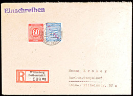 8547 4 Auf 20 Pf. Mit 60 Pf. Zusatzfrankatur A. R.-Brief Nach Berlin, Rs. Ank.-Stpl., Mi 140,-, Katalog: 21X BF - Wittenberg