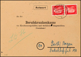 8555 Überroller Mit 2x 12 Pfg Hitler Ab Hof (Saale) 11.4.45 An Berufskrankenkasse In Fürth (Bayern), Ohne Jegliche Kennz - Other & Unclassified