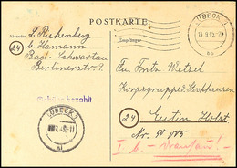 8557 1945, Post An Die Korpsgruppe Von Stockhausen, Notausgaben-GSK Mit L1 "Gebühr Bezahlt" Mit Absender Aus Schwartau M - Autres & Non Classés