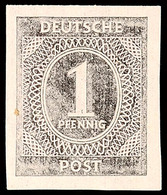 8563 1 Pf. Ziffer Schwarz, Ungezähnt, Postfrisch, Sign. Dr.Wittmann, Mi. 500,-, Katalog: 911U ** - Sonstige & Ohne Zuordnung