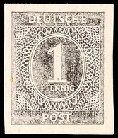 8563 1 Pf. Ziffer Schwarz, Ungezähnt, Postfrisch, Sign. Dr.Wittmann, Mi. 500,-, Katalog: 911U ** - Altri & Non Classificati