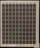 8568 2 Pfg Ziffer Schwarz, Bogen In B-Farbe Mit Nicht Durchgezähnten Oberrändern Und HAN 4118.46 1, Postfrisch, Farbbest - Altri & Non Classificati