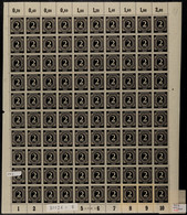 8569 2 Pfg Ziffer Schwarz, Bogen In B-Farbe Mit Durchgezähnten Oberrändern Und HAN 4118.46 2, Mittig Gefaltet, Postfrisc - Altri & Non Classificati